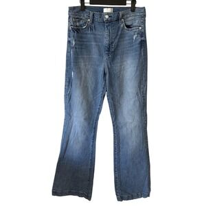 7 For All‎ Mankind Ultra High Rise Dojo Flare Jeans Womens Size 31 Light Wash
